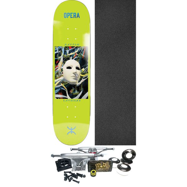 Opera Skateboards Nassim Lachhab Surreal Safety Yellow Skateboard Deck EX7 - 8.5" x 32" - Complete Skateboard Bundle